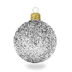 Ziemassvētku rotājumu komplekts 4 gab., ∅8 cm, krāsa: sudraba glitter (B14) 8514 cena un informācija | Eglīšu rotājumi | 220.lv