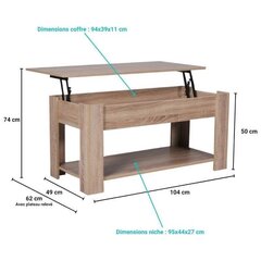 Galds Aatrium Utah 0266-9, brūns cena un informācija | Žurnālgaldiņi | 220.lv