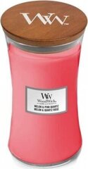 WoodWick aromātiska svece Melon & Pink Quartz, 609,5 g cena un informācija | Sveces un svečturi | 220.lv