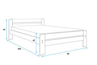 Gulta BMS600, 90 x 200 cm, ozola krāsas цена и информация | Кровати | 220.lv