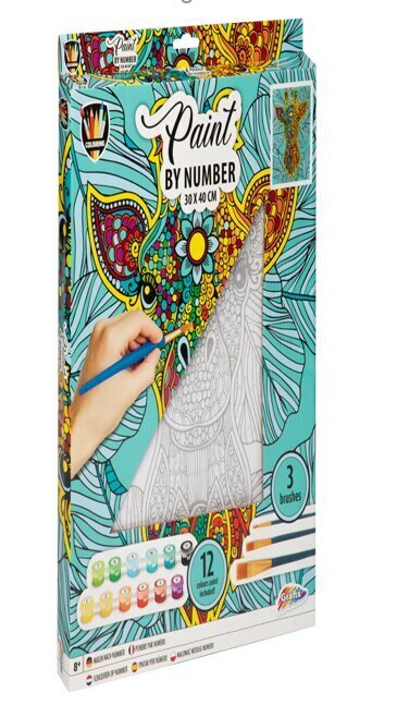 Gleznošana pēc skaitļiem Grafix Giraffe, 40x30 cm cena un informācija | Gleznas pēc numuriem | 220.lv
