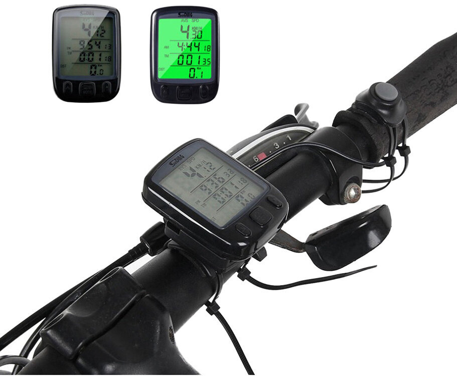 Ūdensizturīgs LCD velodators, spidometrs ar 27 funkcijām - velosipēda dators cena un informācija | Velodatori, navigācijas | 220.lv