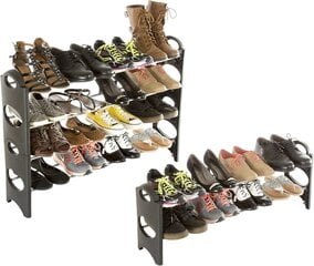 Apavu plaukts 8 apavu pāriem - 4 līmeņu, viegli saliekams цена и информация | Полки для обуви, банкетки | 220.lv