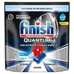 Trauku mazgājamās mašīnas tabletes Finish Powerball Quantum Ultimate, 30 gab. cena un informācija | Trauku mazgāšanas līdzekļi | 220.lv