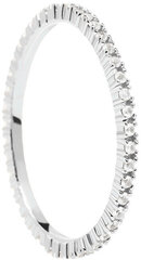 PDPAOLA Минималистское серебряное кольцо с блестящими цирконами White Essential Silver AN02-347 цена и информация | Кольца | 220.lv