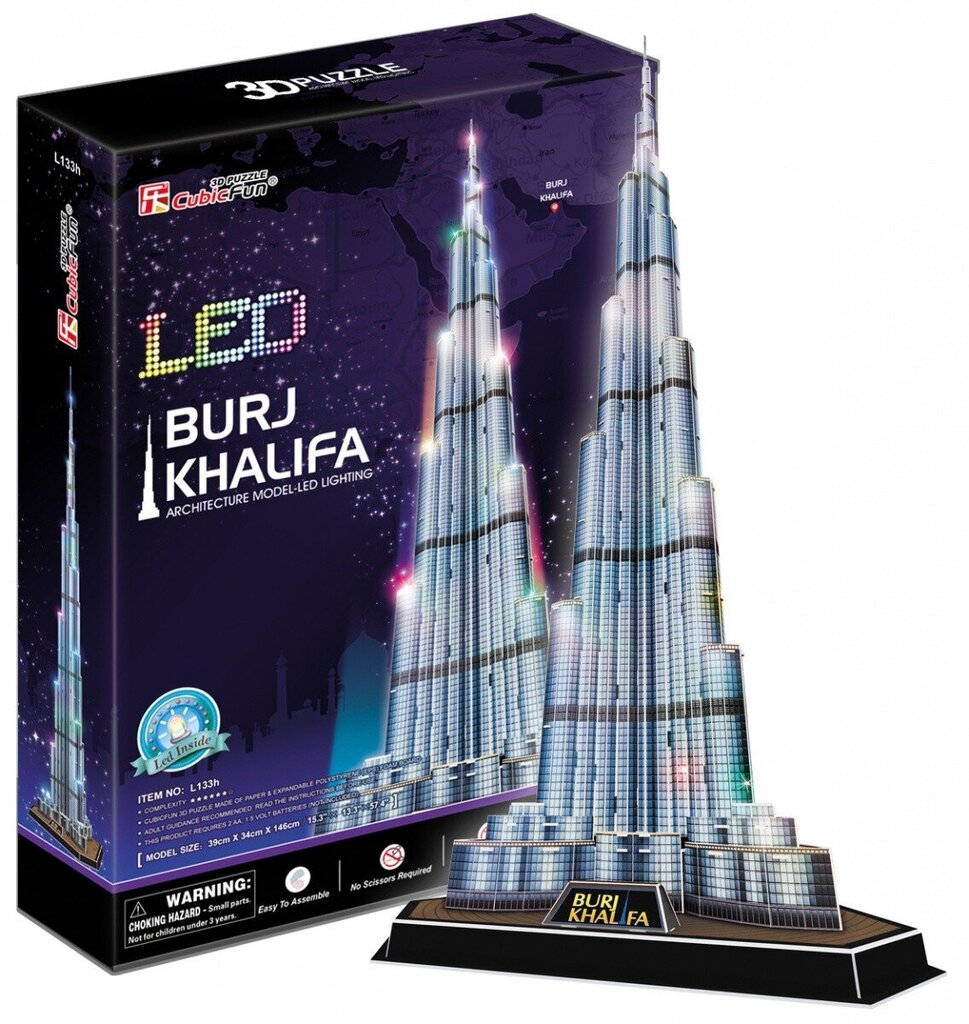 Cubic Fun Burj Khalifa 3D mīkla (gaiša) цена и информация | Puzles, 3D puzles | 220.lv