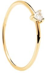 PDPAOLA Минималистское позолоченное кольцо с Белым Сердцем Золото AN01-223 цена и информация | Кольца | 220.lv