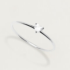 PDPAOLA Минималистское серебряное кольцо с сердцем White Heart Silver AN02-223 цена и информация | Кольца | 220.lv