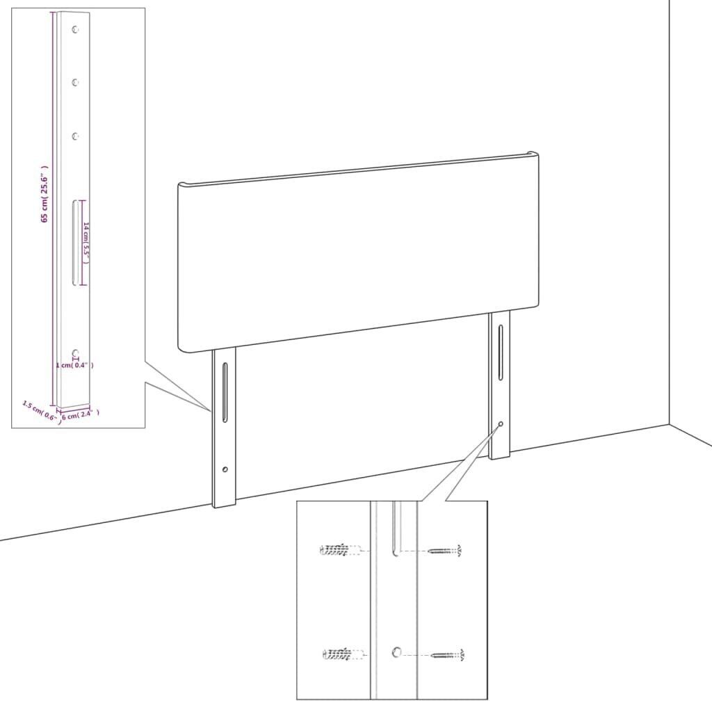 vidaXL gultas galvgalis, 90x5x78/88 cm, pelēkbrūns audums cena un informācija | Gultas | 220.lv