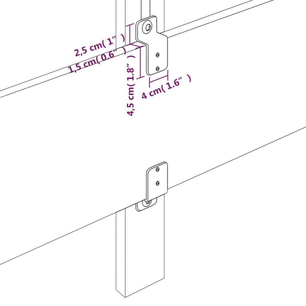 vidaXL gultas galvgalis, 90x5x78/88 cm, pelēkbrūns audums cena un informācija | Gultas | 220.lv