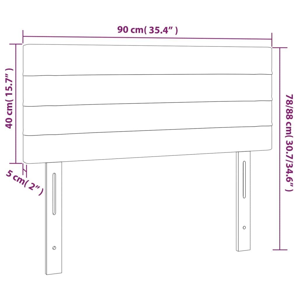 vidaXL gultas galvgalis, 90x5x78/88 cm, zaļš audums цена и информация | Gultas | 220.lv