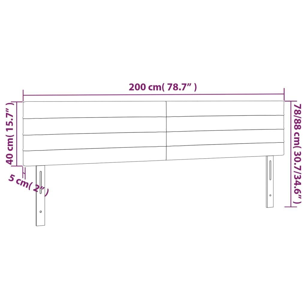 vidaXL gultas galvgaļi, 2 gab., 100x5x78/88 cm, zaļš audums цена и информация | Gultas | 220.lv