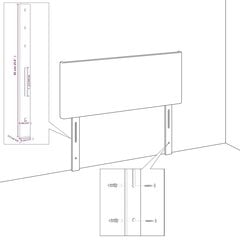 vidaXL gultas galvgaļi, 2 gab., 90x5x78/88 cm, krēmkrāsas audums cena un informācija | Gultas | 220.lv