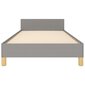 vidaXL gultas rāmis ar galvgali, gaiši pelēks, 90x200 cm, audums cena un informācija | Gultas | 220.lv