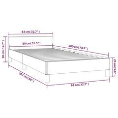 vidaXL gultas rāmis ar galvgali, melns, 80x200 cm, mākslīgā āda cena un informācija | Gultas | 220.lv