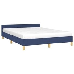 vidaXL gultas rāmis ar galvgali, zils, 140x190 cm, audums цена и информация | Кровати | 220.lv
