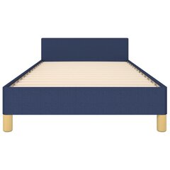 vidaXL gultas rāmis ar galvgali, zils, 90x200 cm, audums цена и информация | Кровати | 220.lv