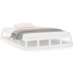 vidaXL gultas rāmis, balts, 120x190 cm, 4FT, divvietīgs, masīvkoks цена и информация | Кровати | 220.lv