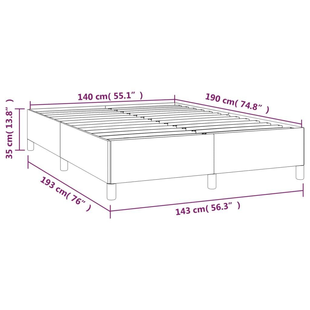 vidaXL gultas rāmis, gaiši pelēks, 140x190 cm, audums cena un informācija | Gultas | 220.lv