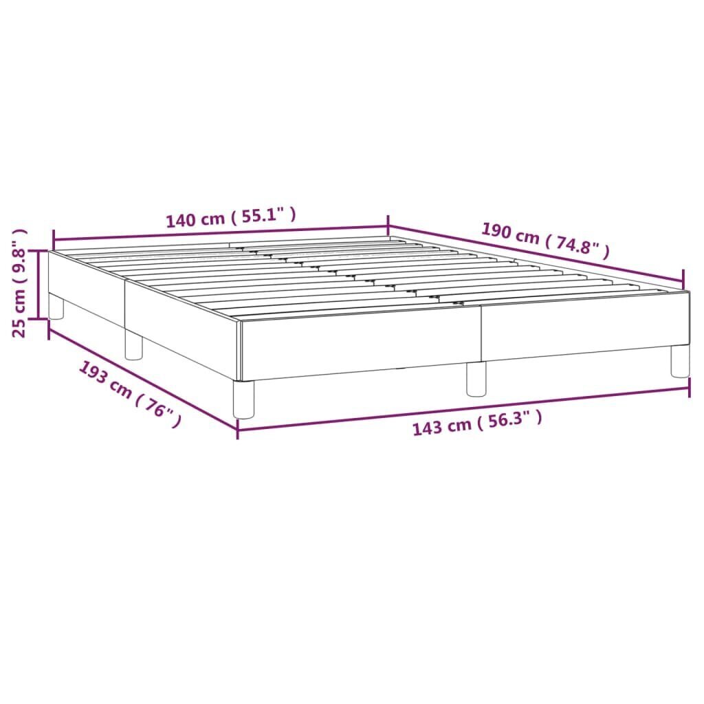 vidaXL gultas rāmis, gaiši pelēks, 140x190 cm, samts cena un informācija | Gultas | 220.lv