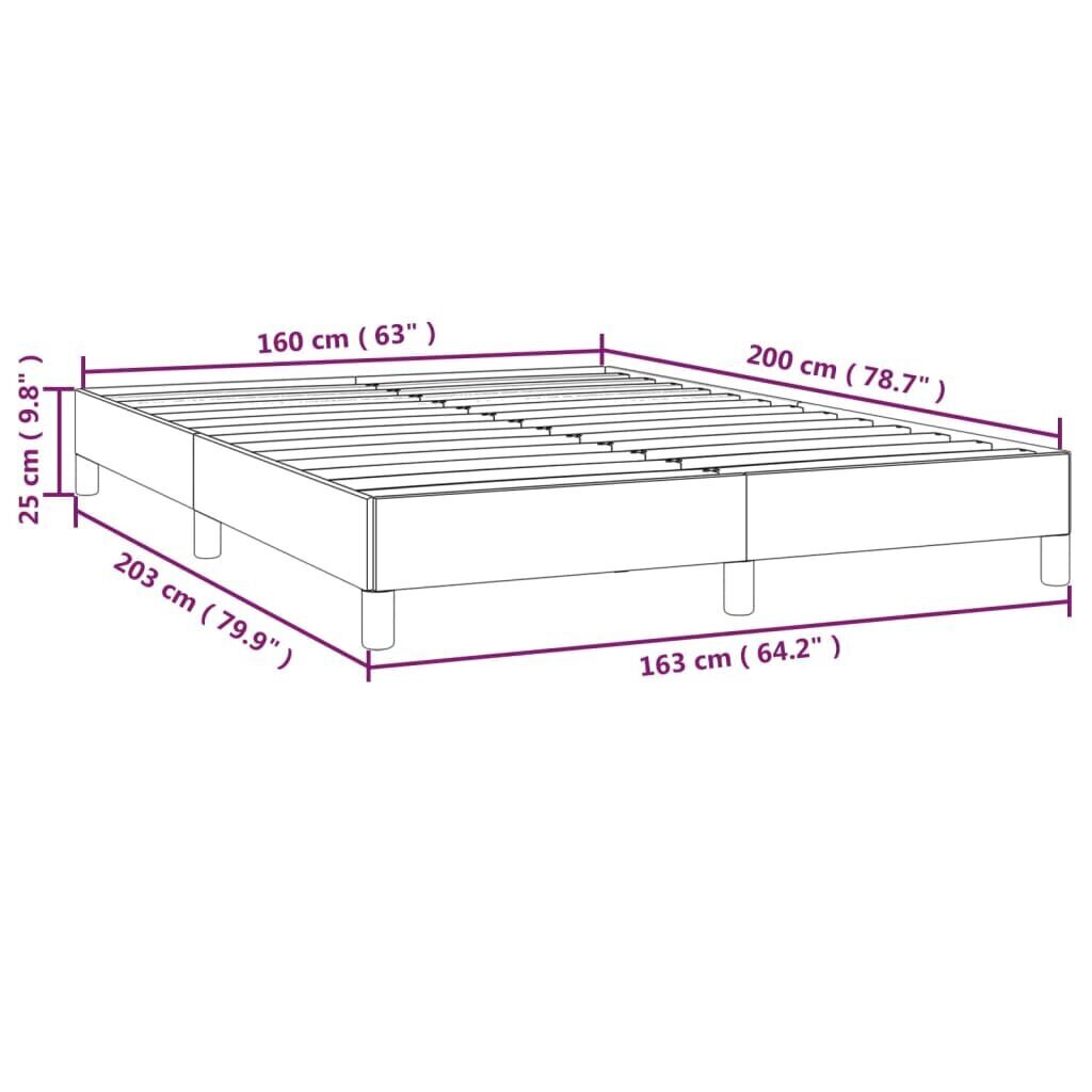 vidaXL gultas rāmis, gaiši pelēks, 160x200 cm, audums cena un informācija | Gultas | 220.lv