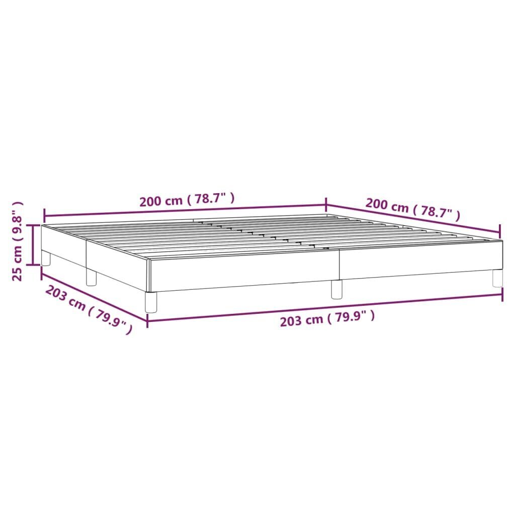 vidaXL gultas rāmis, gaiši pelēks, 200x200 cm, samts cena un informācija | Gultas | 220.lv