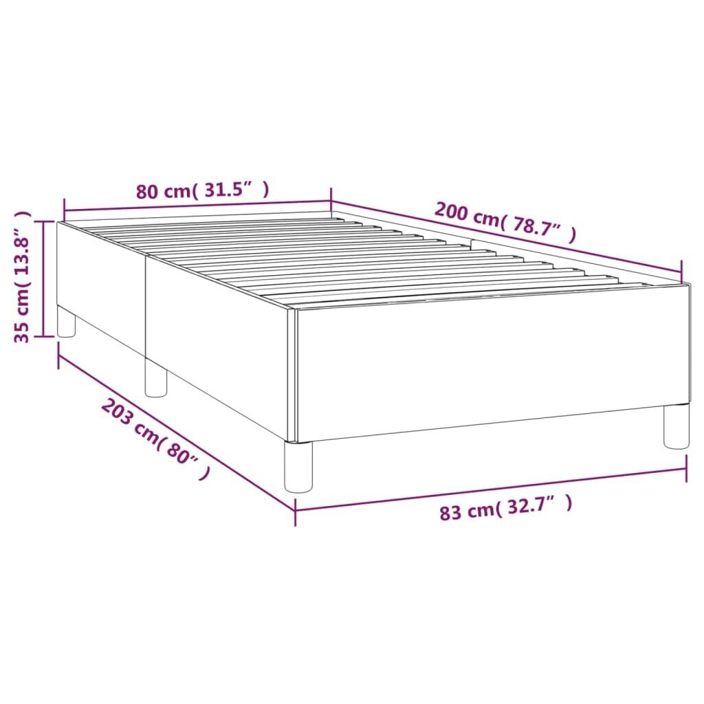 vidaXL gultas rāmis, gaiši pelēks, 80x200 cm audums цена и информация | Gultas | 220.lv