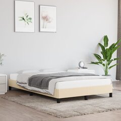 vidaXL gultas rāmis, krēmkrāsas, 120x200 cm, audums цена и информация | Кровати | 220.lv