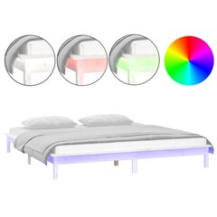 vidaXL gultas rāmis, LED, balts, 120x190 cm, divvietīgs, masīvkoks цена и информация | Кровати | 220.lv