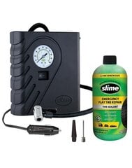 Уплотнитель и компрессор для шин 12v Slime цена и информация | Автомобильные электропринадлежности 12V | 220.lv