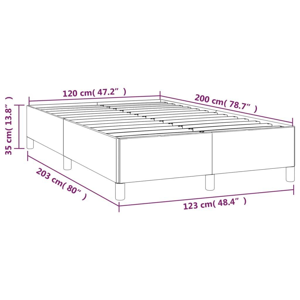 vidaXL gultas rāmis, pelēkbrūns, 120x200 cm, audums cena un informācija | Gultas | 220.lv