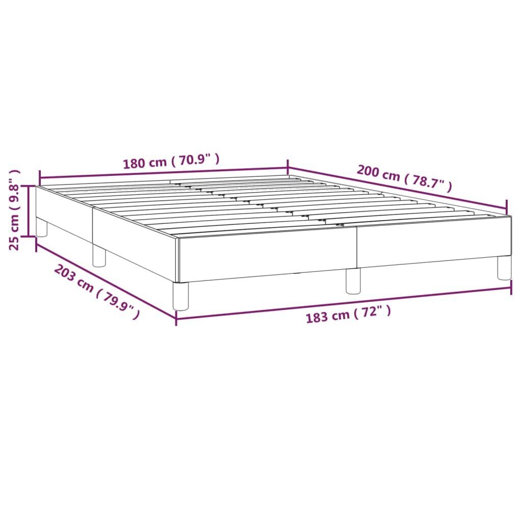 vidaXL gultas rāmis, pelēkbrūns, 180x200 cm audums cena un informācija | Gultas | 220.lv