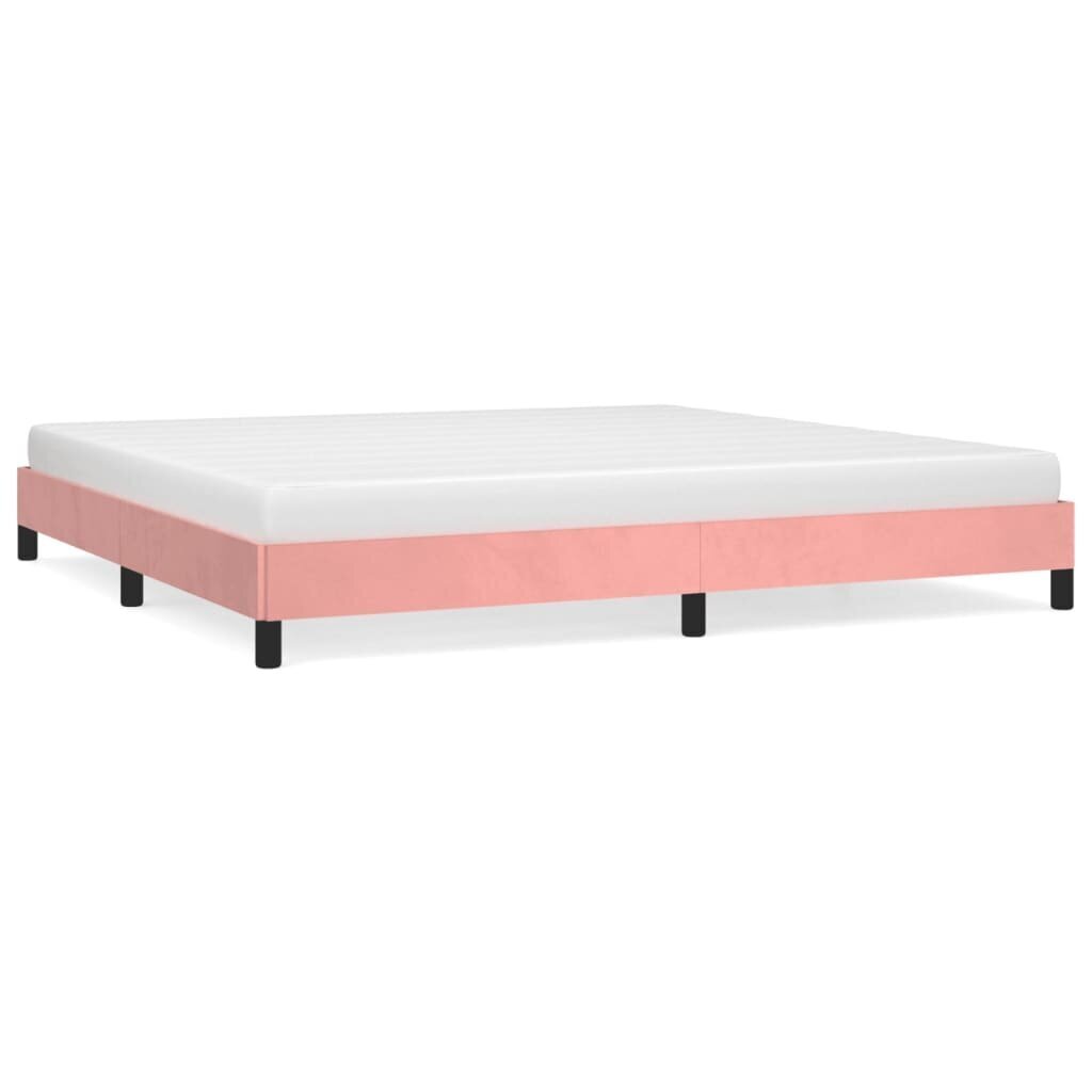 vidaXL gultas rāmis, rozā samts, 200x200 cm cena un informācija | Gultas | 220.lv