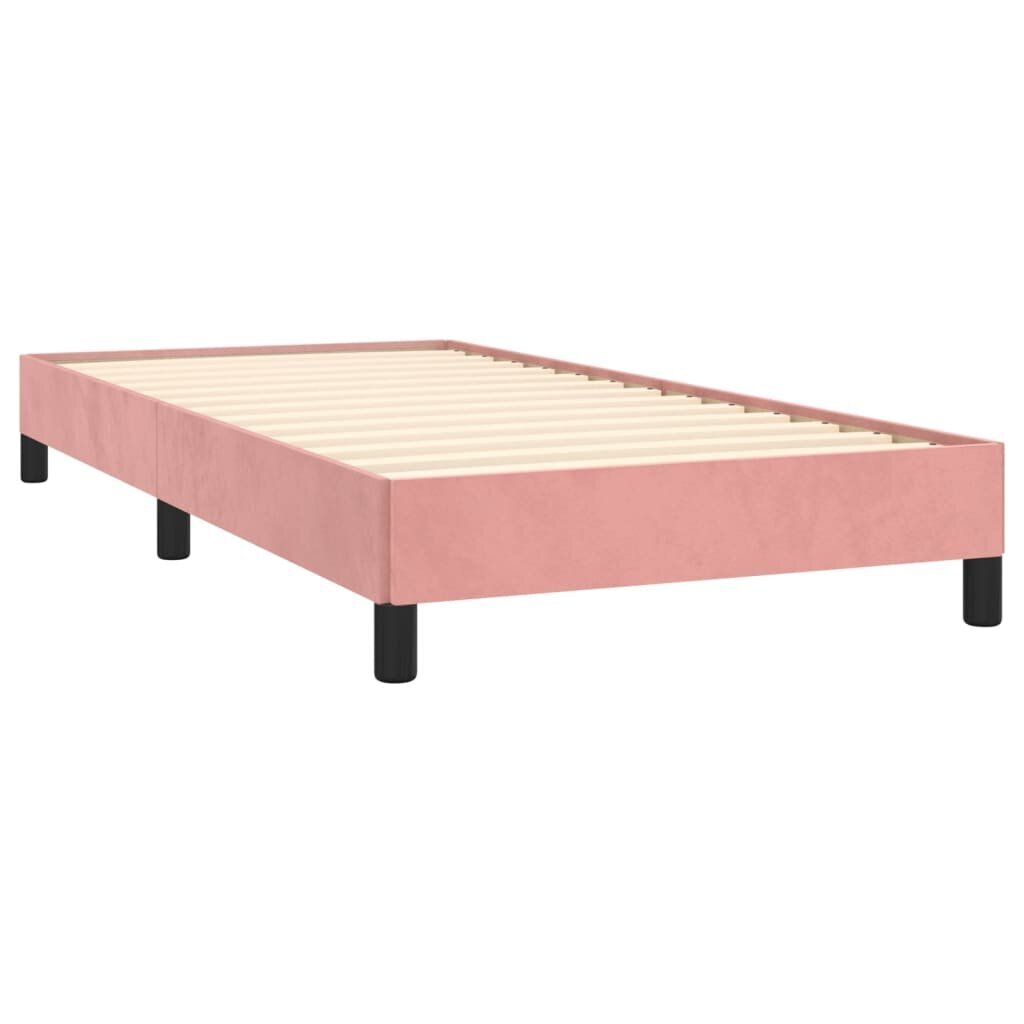 vidaXL gultas rāmis, rozā, 100x200 cm, samts cena un informācija | Gultas | 220.lv