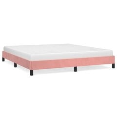 vidaXL gultas rāmis, rozā, 160x200 cm, samts цена и информация | Кровати | 220.lv