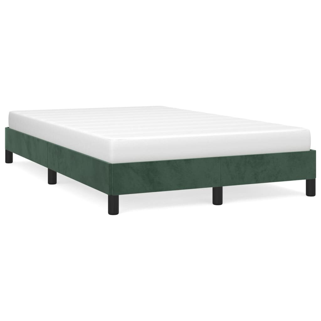 vidaXL gultas rāmis, tumši zaļš samts, 120x200 cm cena un informācija | Gultas | 220.lv