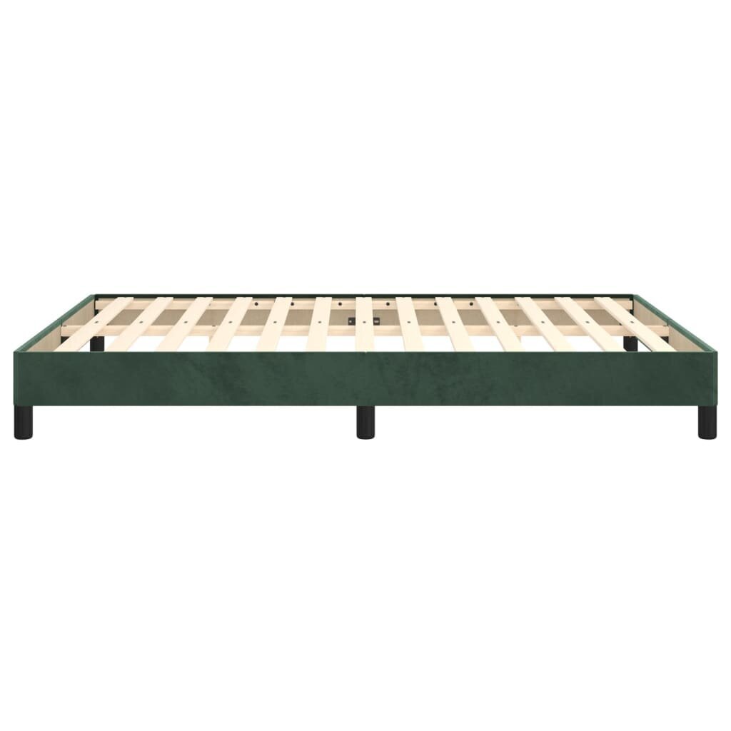 vidaXL gultas rāmis, tumši zaļš samts, 140x200 cm cena un informācija | Gultas | 220.lv