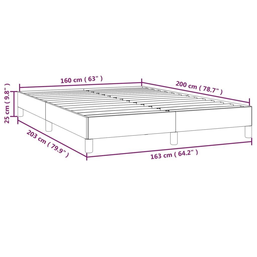 vidaXL gultas rāmis, tumši zaļš, 160x200 cm, samts cena un informācija | Gultas | 220.lv