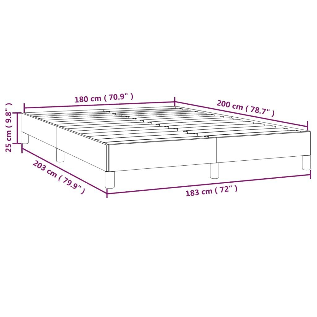 vidaXL gultas rāmis, tumši zaļš, 180x200 cm samts cena un informācija | Gultas | 220.lv