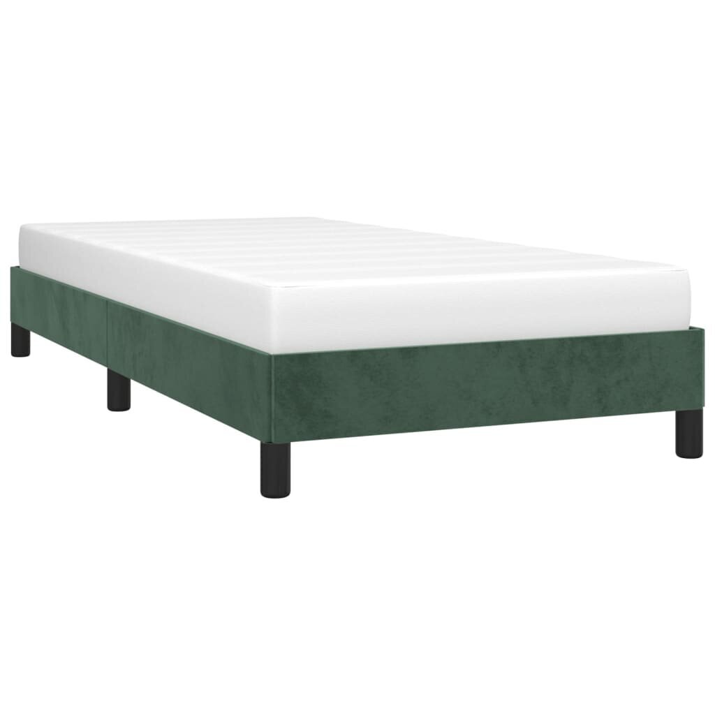 vidaXL gultas rāmis, tumši zaļš, 90x200 cm, samts cena un informācija | Gultas | 220.lv