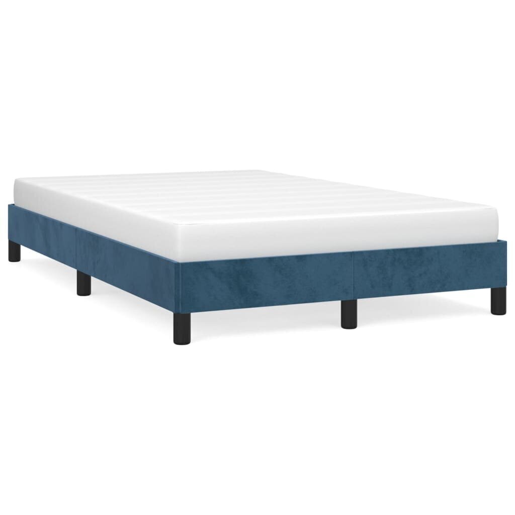 vidaXL gultas rāmis, tumši zils samts, 120x200 cm цена и информация | Gultas | 220.lv