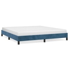 vidaXL gultas rāmis, tumši zils, 160x200 cm, samts цена и информация | Кровати | 220.lv