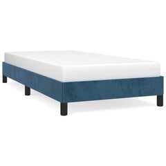 vidaXL gultas rāmis, tumši zils, 90x200 cm, samts cena un informācija | Gultas | 220.lv