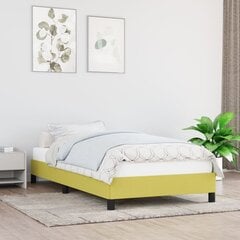 vidaXL gultas rāmis, zaļš, 90x200 cm audums cena un informācija | Gultas | 220.lv