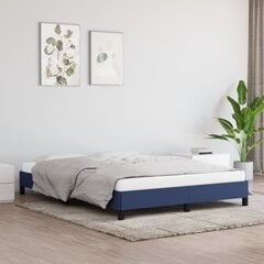 vidaXL gultas rāmis, zils, 140x200 cm audums cena un informācija | Gultas | 220.lv