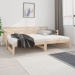 vidaXL izvelkama gulta, priedes masīvkoks, 2x(80x200) cm cena un informācija | Gultas | 220.lv