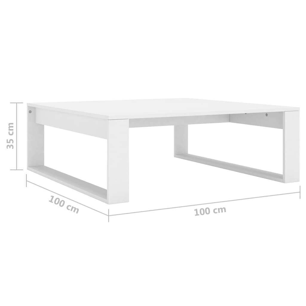 vidaXL kafijas galdiņš, 100x100x35 cm, balts, skaidu plāksne cena un informācija | Žurnālgaldiņi | 220.lv