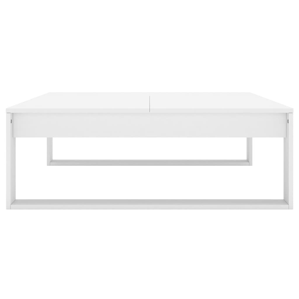 vidaXL kafijas galdiņš, 100x100x35 cm, balts, skaidu plāksne cena un informācija | Žurnālgaldiņi | 220.lv