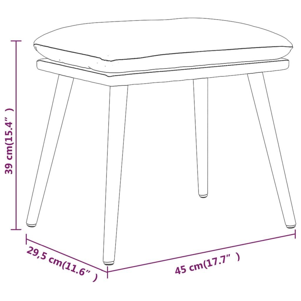 vidaXL kājsoliņš, 45x29,5x39 cm, melns audums цена и информация | Sēžammaisi, pufi | 220.lv