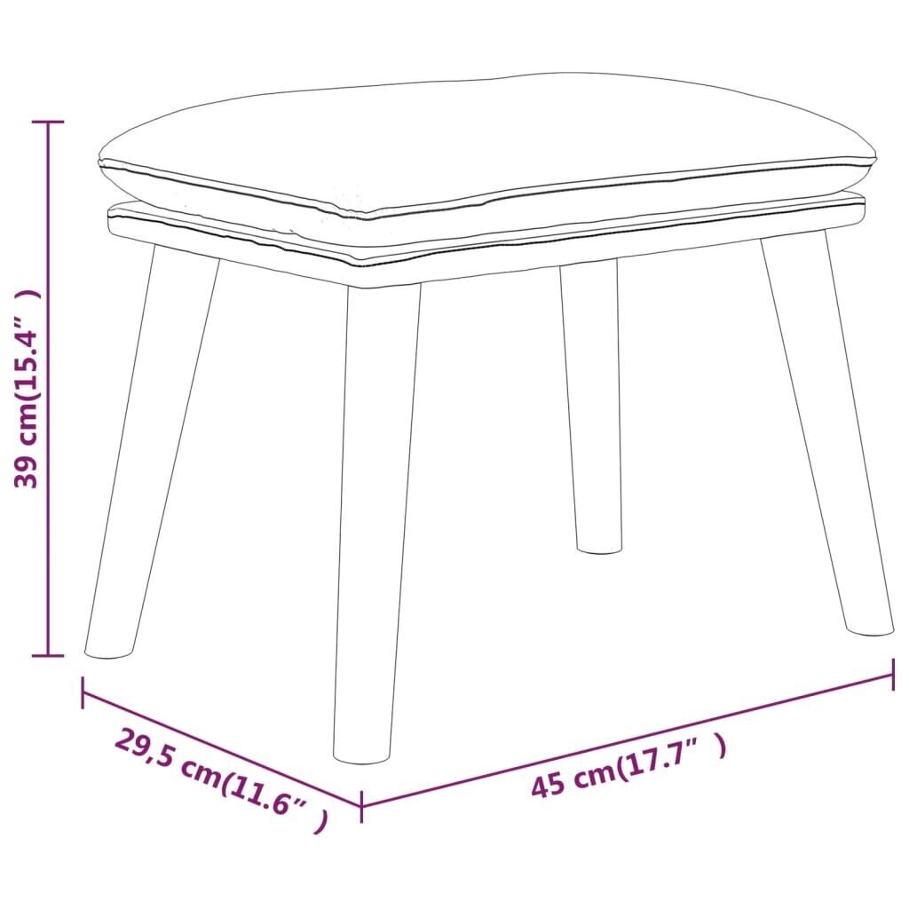 vidaXL kājsoliņš, 45x29,5x39 cm, melns samts cena un informācija | Sēžammaisi, pufi | 220.lv